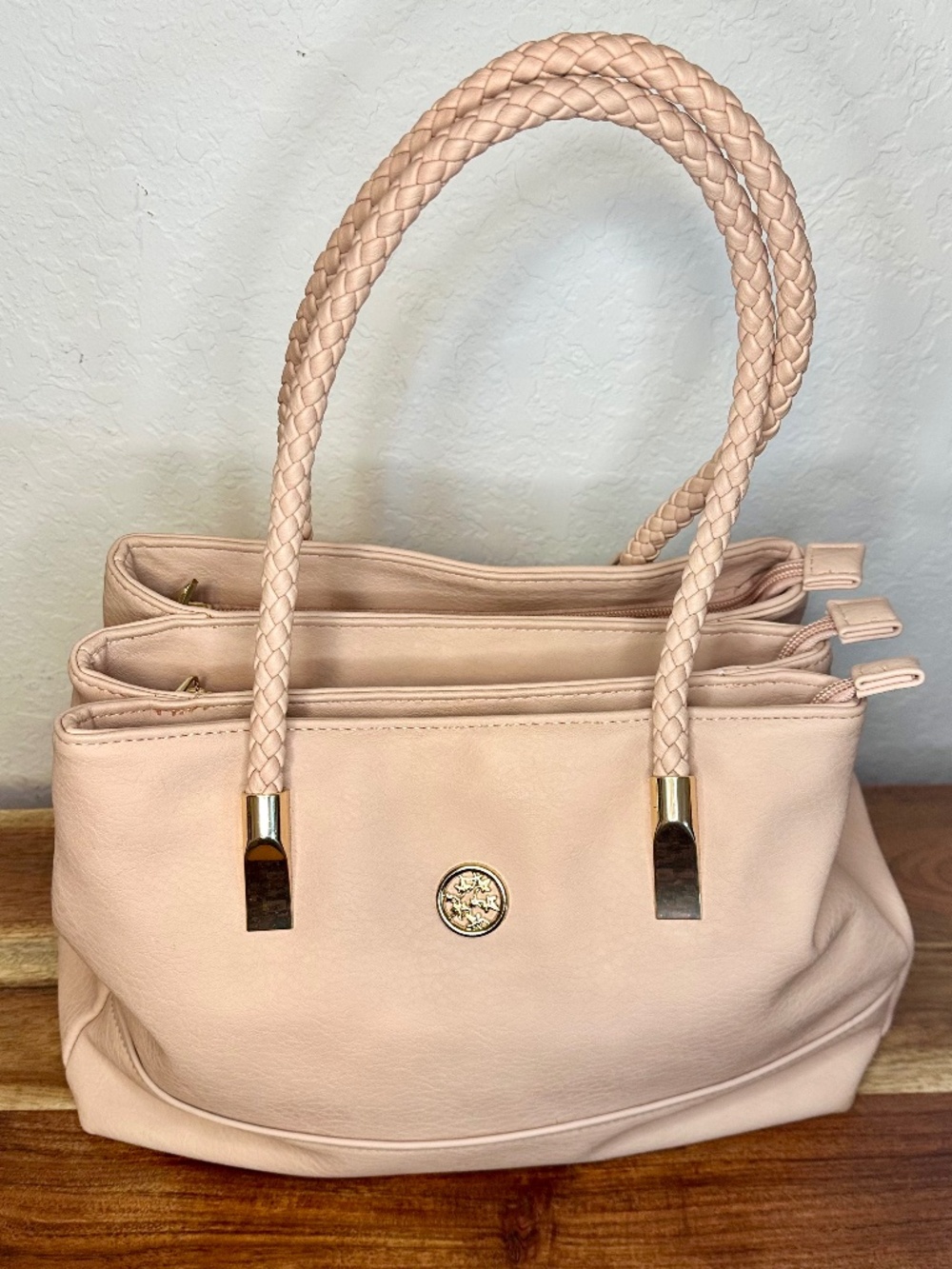 Joy Mangano Pink Leather Tote Bag - Picture 2 of 12